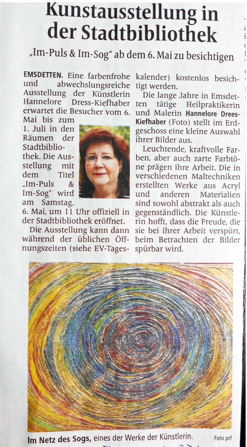 Hannelore Drees-Kiefhaber - Acrylmalerei von der Nordseeküste -Nachrichtenartikel
