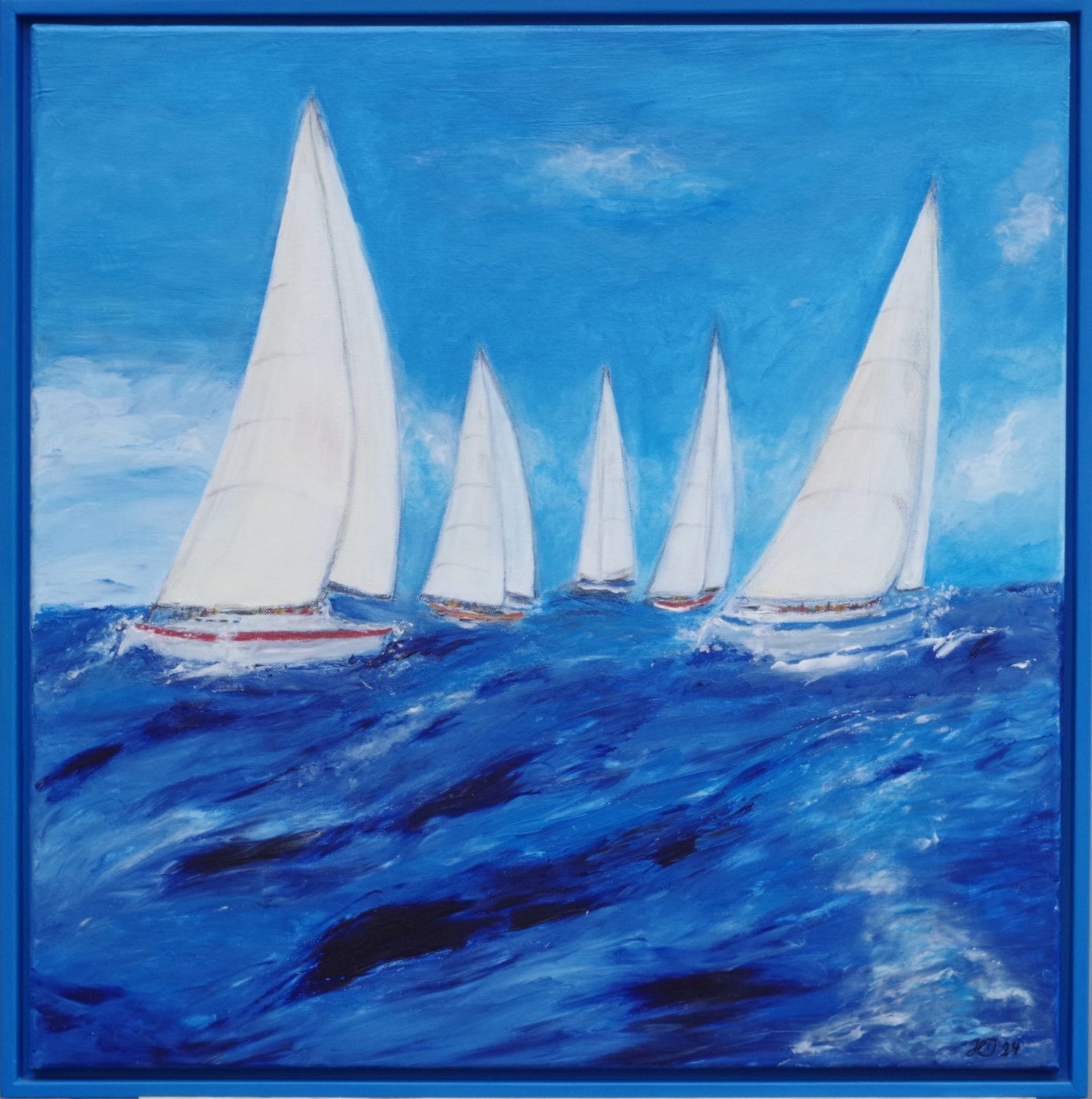 Hannelore Drees-Kiefhaber - Acrylmalerei von der Nordseeküste - Wind in den Segeln