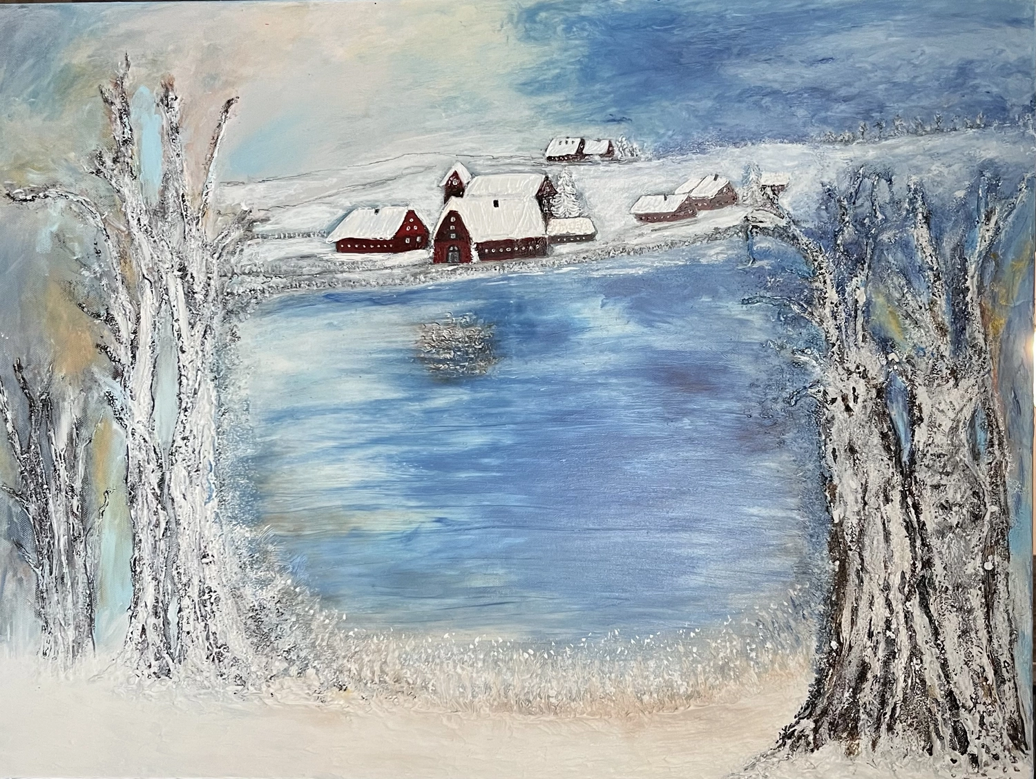 Hannelore Drees-Kiefhaber - Acrylmalerei von der Nordseeküste -Wintergemälde